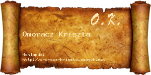 Omoracz Kriszta névjegykártya
